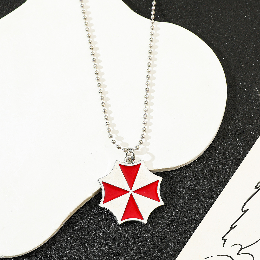 Vintage Items Collection - Vintage Fashion Red Umbrella Pendant Necklace