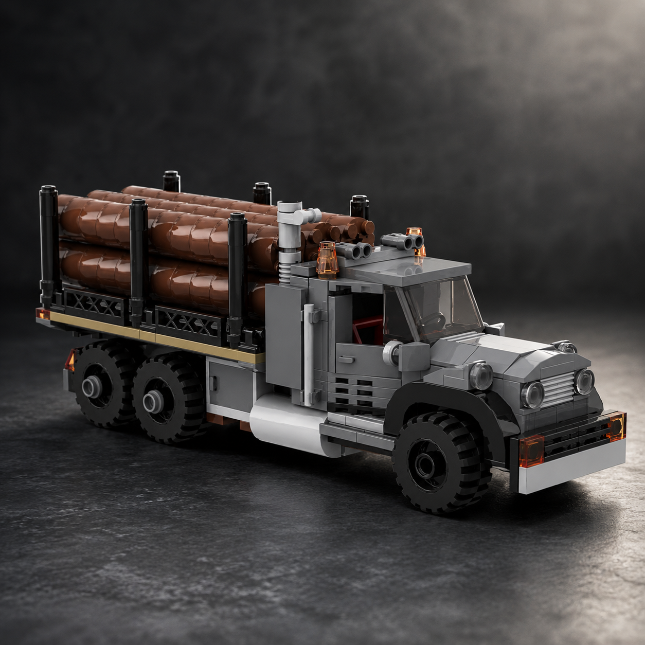 Vintage Collectible Trucks - MOC Vintage Logging Truck Bricks, Retro