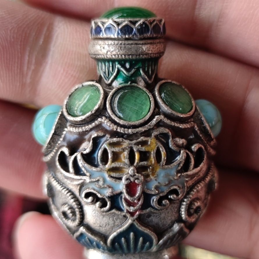 Vintage Cloisonne Bronze Snuff - Vintage Collectible Bottles avis et prix