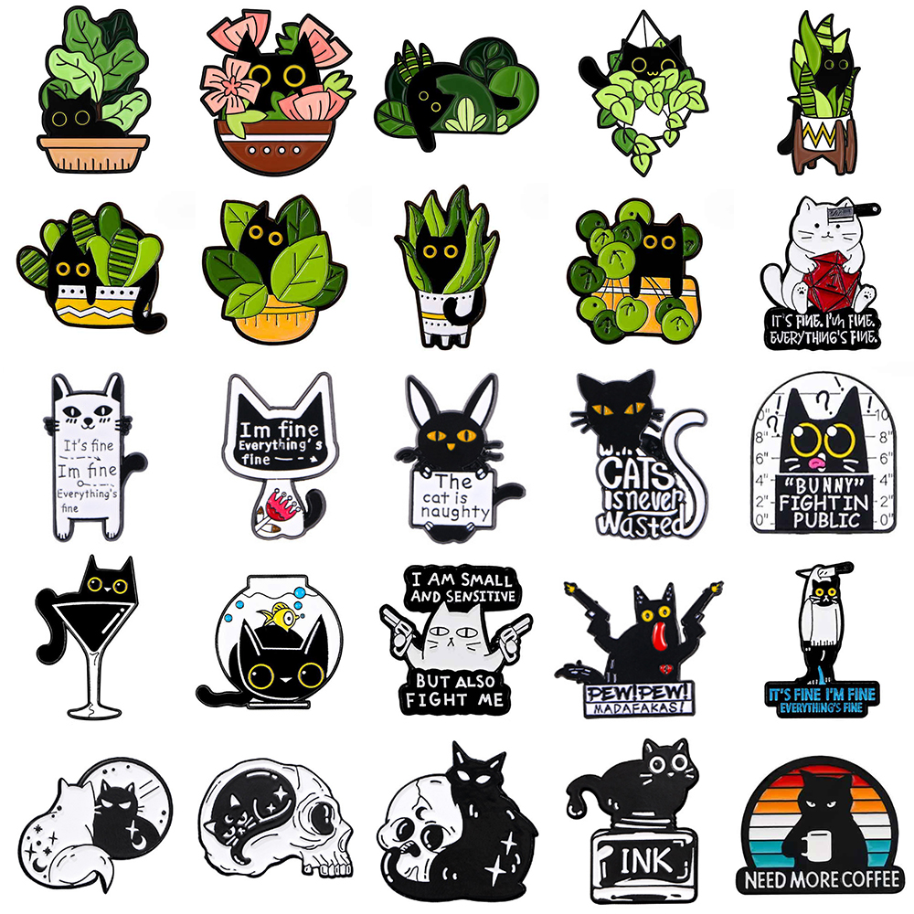 Cute Black Cat Collection Plan - Vintage Collectible Pins avis et prix