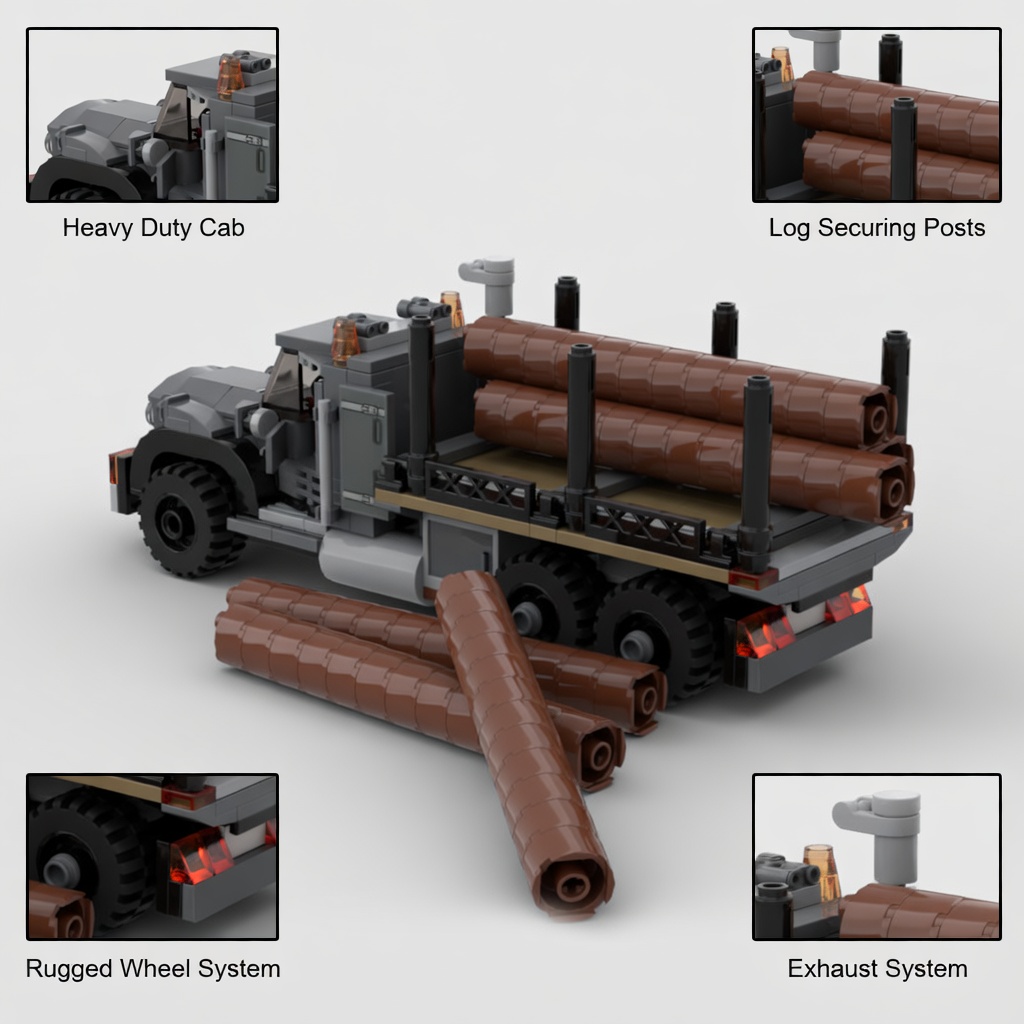 MOC Vintage Logging Truck Bric - Vintage Collectible Trucks avis et prix