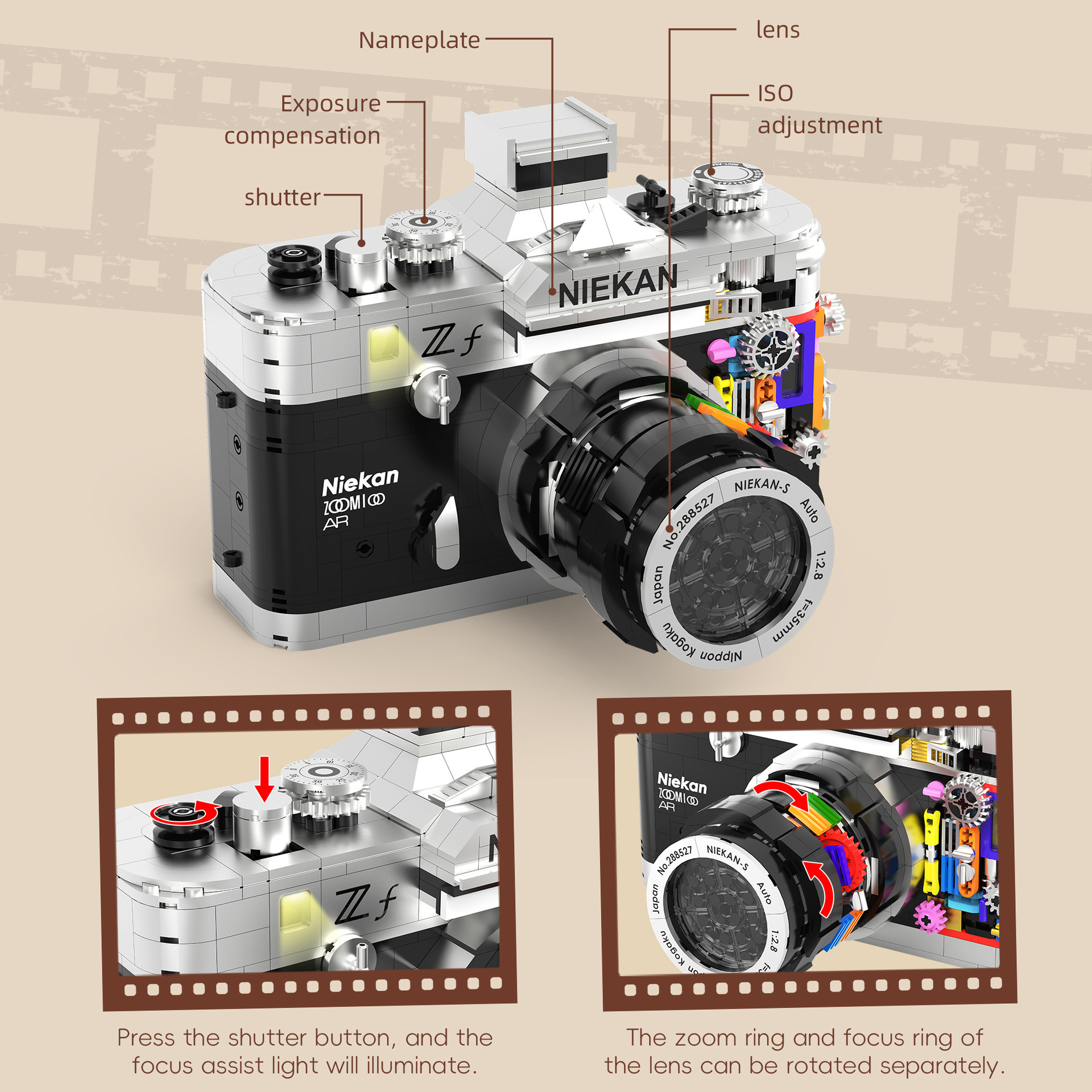 865PCS Retro Camera Building B - Collectible Vintage Cameras avis et prix